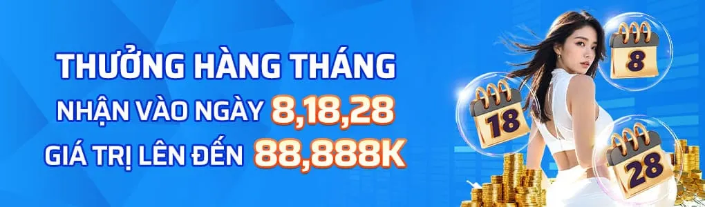 Game TV88 thưởng hàng tháng ngày 8-18-28